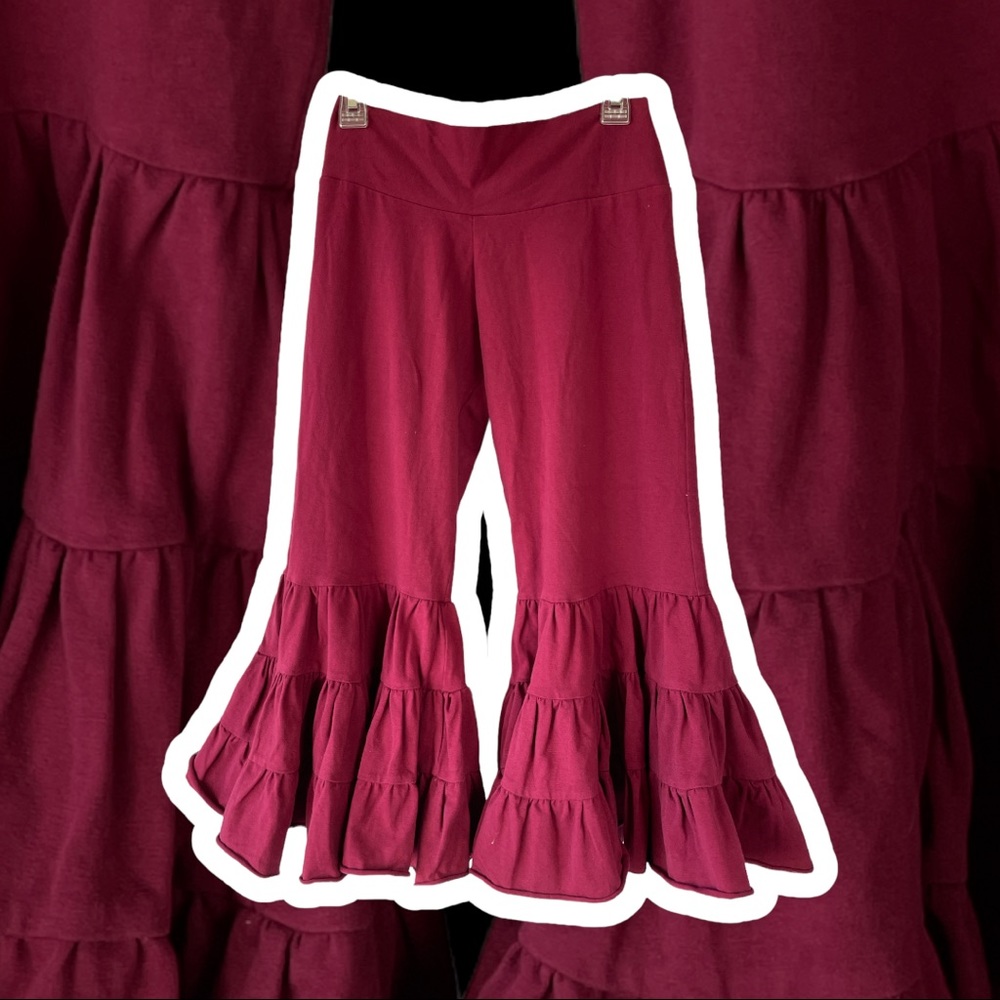 Eleven 44 Cropped Bell Ruffled Dance Festival Yoga Pants